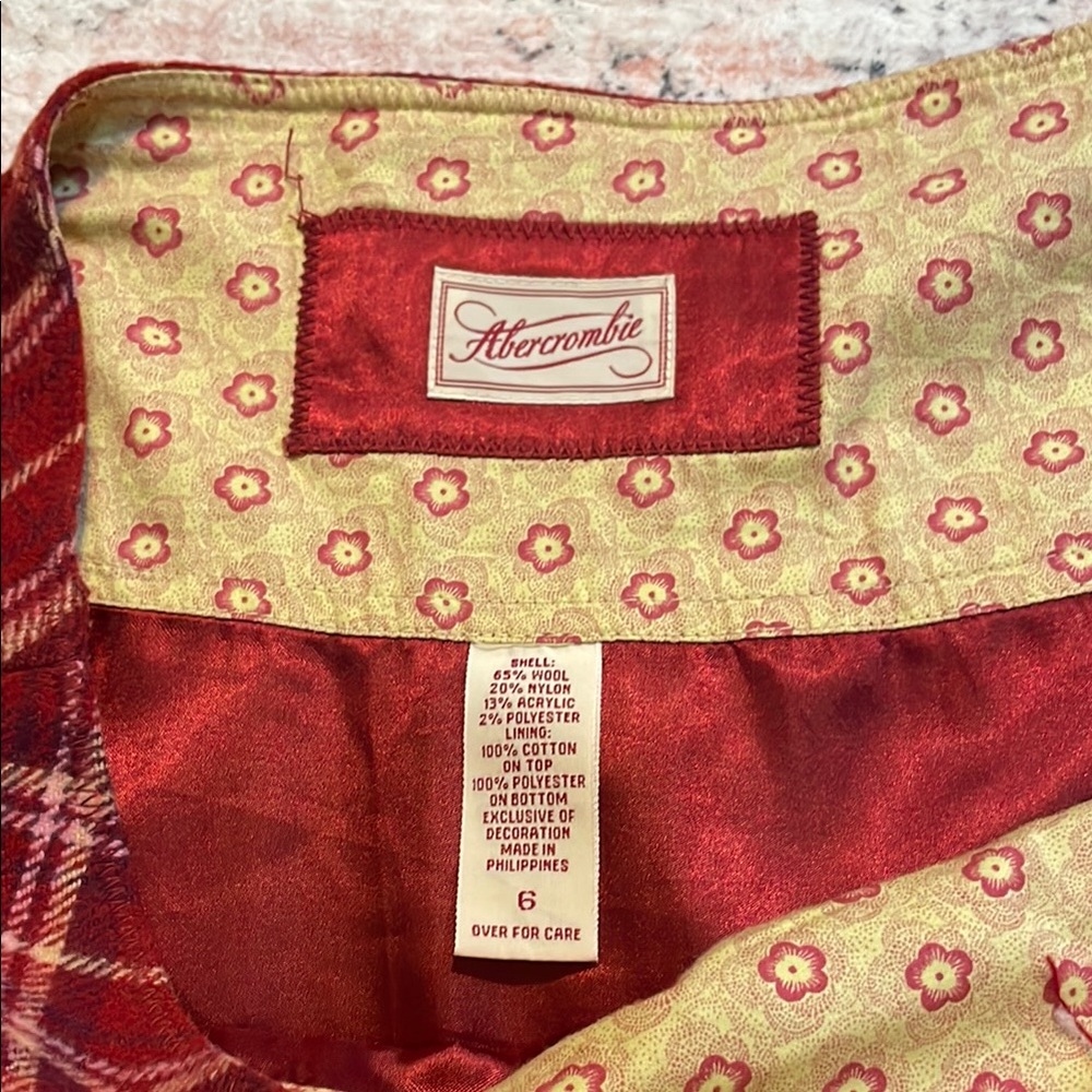 Rare!!Y2K Vintage Abercrombie micro mini wool blend skirt academia, school girl - Picture 4 of 7